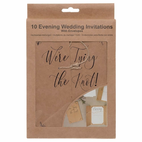 Neviti Hearts & Krafts Evening Wedding Invitations with Envelopes (Pack of 10)