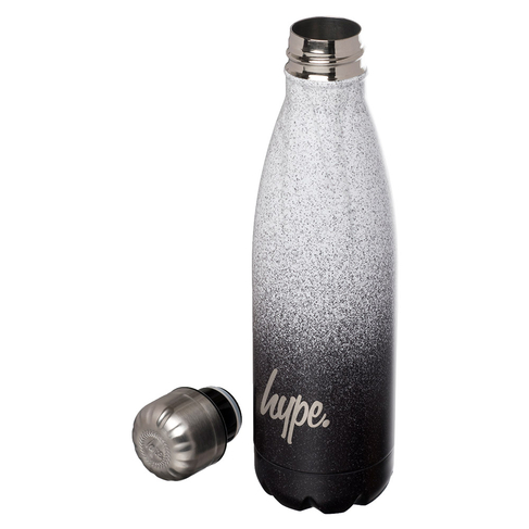 Hype Black and White Speckle Fade 500ml Stainless Steel Metal Water Bottle