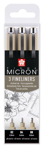 Sakura Pigma Micron Fineliners Wallet, Black (Pack of 3)