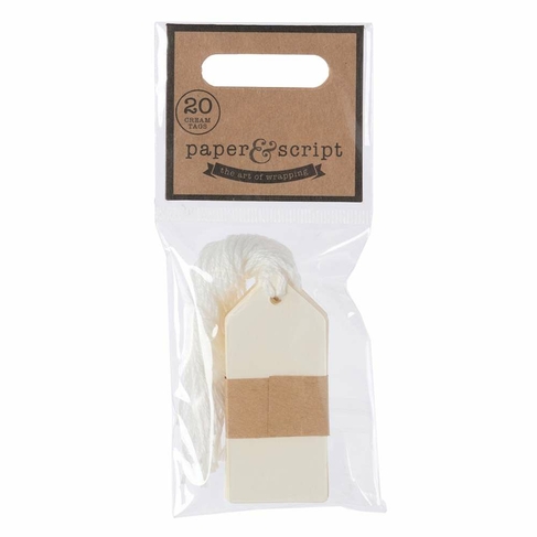 WHSmith Paper & Script Cream Mini Luggage Tags