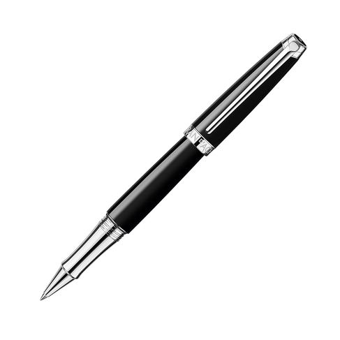 Caran d'Ache Leman Ebony Black Lacquered Silver Plated Rollerball Pen