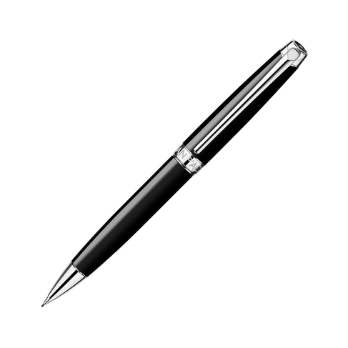 Caran d'Ache Leman Ebony Black Lacquered Silver Plated Mechanical Pencil, 0.7 mm