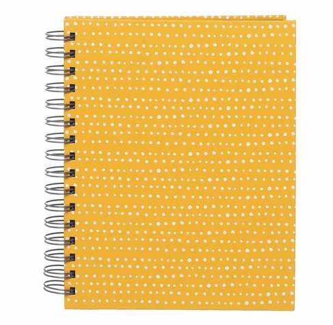 WHSmith La Moda A5 Chunky Yellow Dot Wiro Notebook