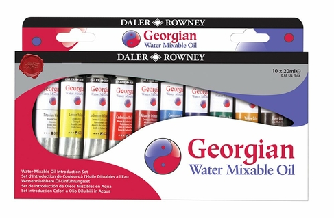 Daler-Rowney Georgian Water Mixable Oil Introduction Set 10x20ml Paint Tubes