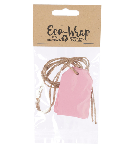 Eco-Wrap Recyclable Baby Pink Gift Tags Pack of 10