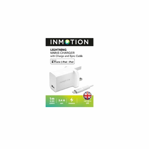 InMotion White Lightning Mains Charger for Apple Devices