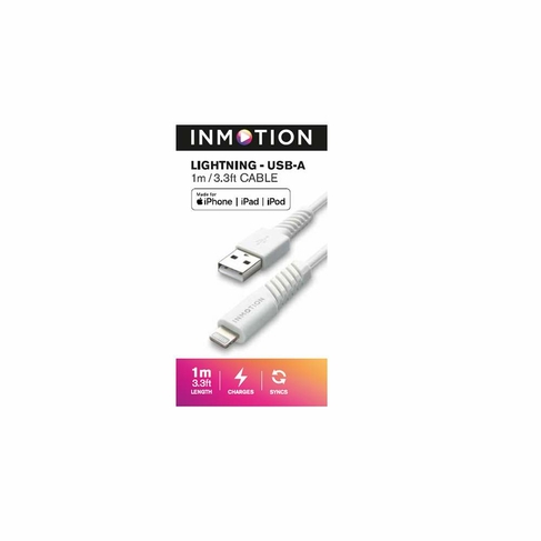 InMotion White Lighting USB-A 1m Cable