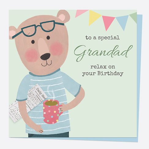 Dotty About Paper Dotty Bear Mug Birthday Special Grandad Card