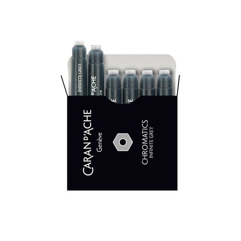 Caran D'Ache Infinite Grey Fountain Pen Cartridges (Pack of 6)
