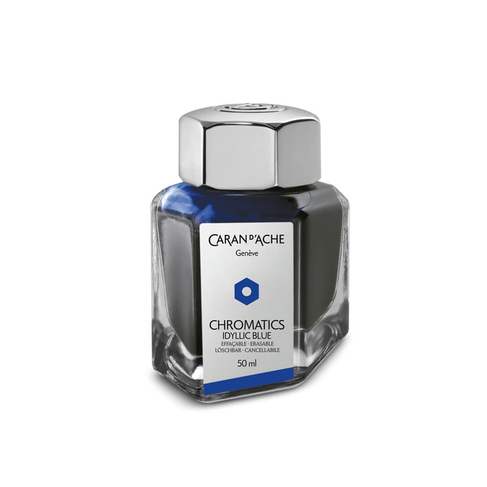 Caran d'Ache Idyllic Blue Bottled Fountain Pen Ink 50ml