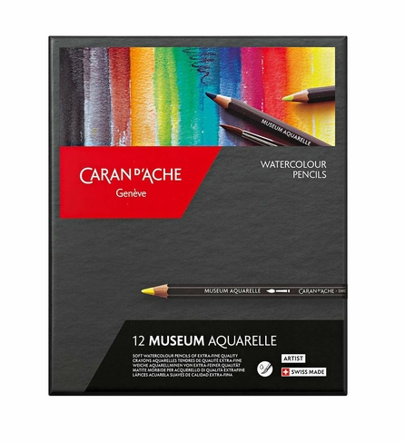 Caran d'Ache Museum Aquarelle Water-Soluble Colouring Pencils (Pack of 12)