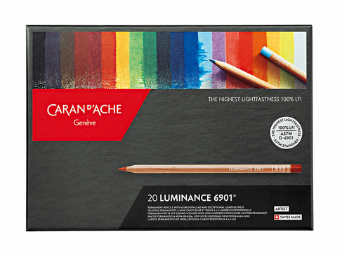 Caran d'Ache Luminance 6901 Water Resistant Lightfast Colouring Pencils (Pack of 20)