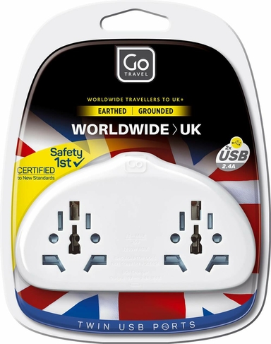GoTravel World – UK Adaptor Duo w USB