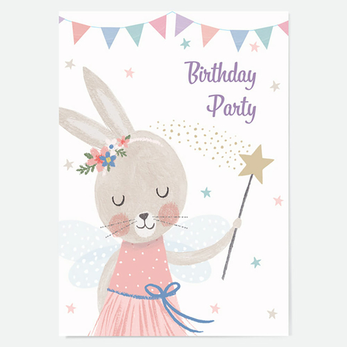 Dotty About Paper Kids Birthday Invitations Flopsy Bunny (Pack of 10)