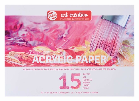 Talens Art Creation A3 Acrylic Paper Pad 290gsm 15 White Sheets