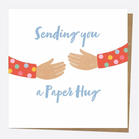 Dotty About Paper Arms Sending A Paper Hug Paper Hug Charity Greeting Card