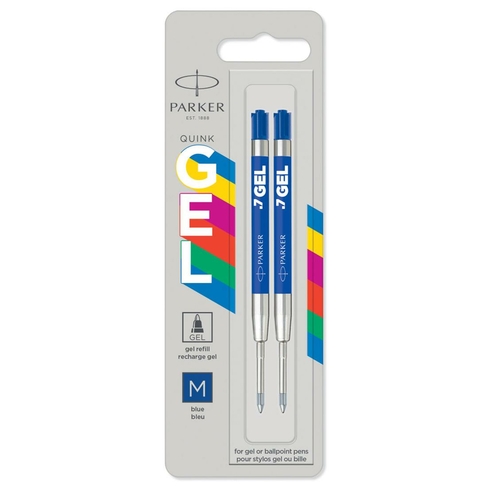 Parker Jotter Originals Gel Pen Refills, Smooth Blue Gel Ink Refills, Medium (0.7mm) (Pack of 2)
