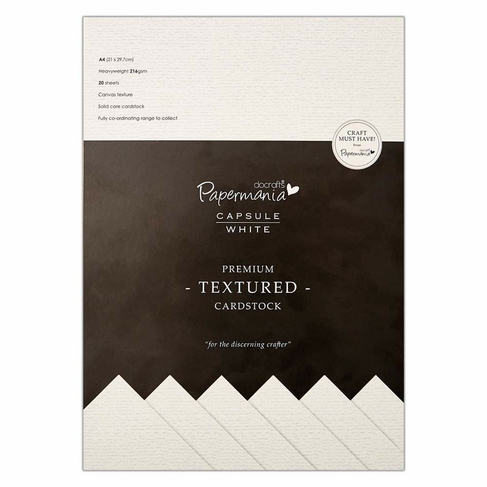 docrafts Papermania A4 Premium Textured Cardstock White (20 Sheets)