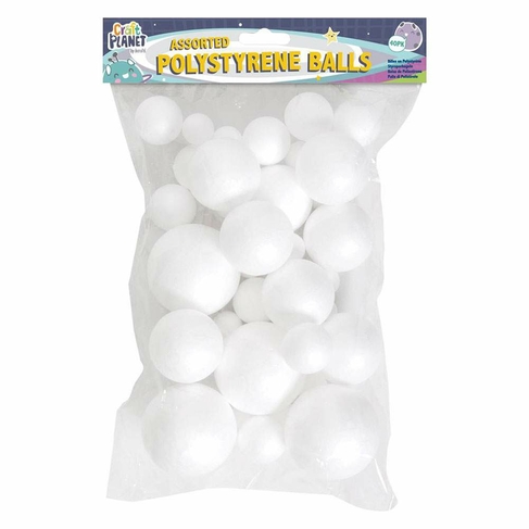 docrafts Craft Planet Assorted Polystyrene Balls (Pack of 40)