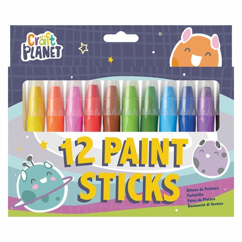 docrafts Craft Planet Paint Sticks Bright Colours (Pack of 12)