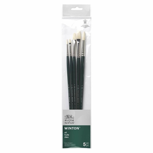 Winsor & Newton Winton Oil Colour Brush Set 4 Long Handle (Pack of 5)
