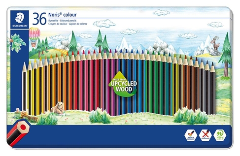 STAEDTLER Noris Colouring Pencils with Storage Tin (Pack of 36)