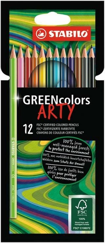 STABILO GREENcolors ARTY Colouring Pencils (Pack of 12)