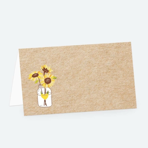 Dotty About Paper Rustic Sunflower Wedding Place Cards Pack of 10