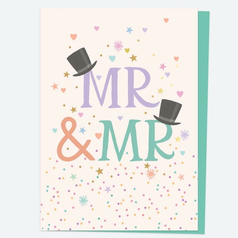 Dotty About Paper Mr and Mr Top Hat Wedding Card