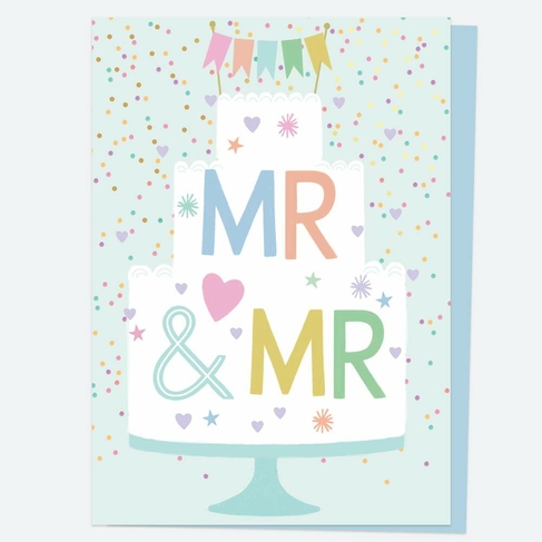 Dotty About Paper Tiered Cake Mr and Mr Wedding Card