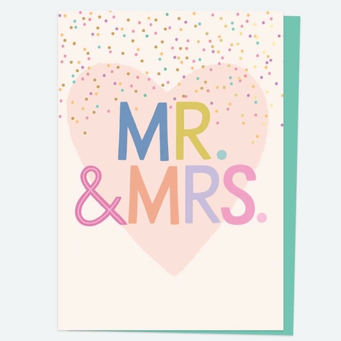Dotty About Paper Confetti Mr and Mrs Wedding Card