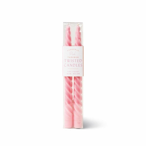 Paddywax Pink Twisted Tapered Candles Pack of 2