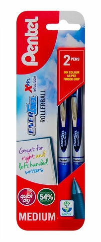 Pentel EnerGel Xm Retractable Gel Pens Blue (Pack of 2)