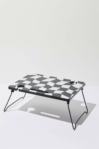 Typo Picnic Warped Black Checkerboard Table For Two