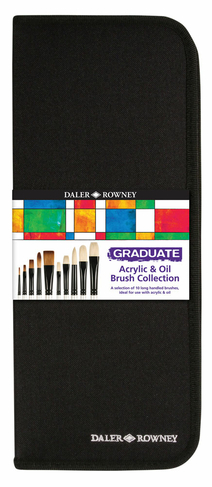 Daler-Rowney Graduate Acrylic and Oil Brush Zip Case with 10 Brushes