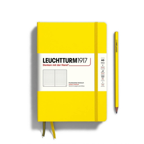 LEUCHTTURM1917 A5 Hardcover Lemon Dotted Notebook 