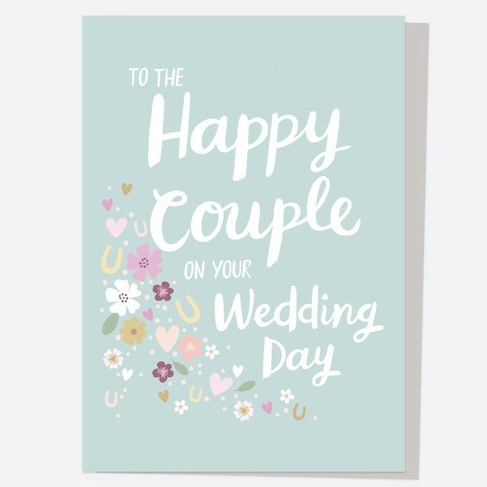 Dotty About Paper Floral Happy Couple Wedding Card