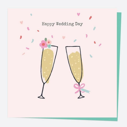 Dotty About Paper Wedding Icons Champagne Wedding Card