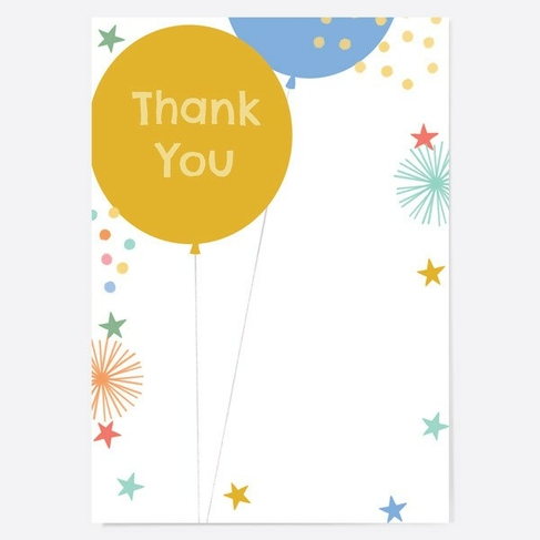 Dotty About Paper Blue Balloons Age 2 Kids Thank You Cards Pack of 10