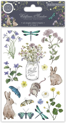 Craft Consortium Wildflower Meadow Rub-On Transfer Sheets (Pack of 2)