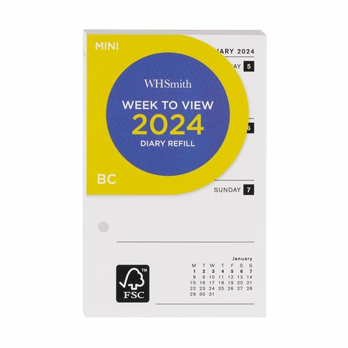WHSmith Mini Week To View 2024 Diary Refill