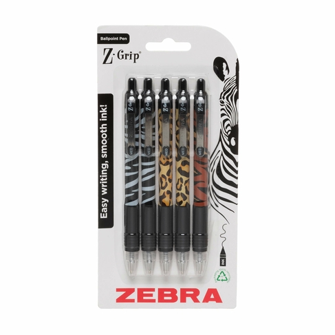 Zebra 5 Zgrip Animal Print Ballpoint Pen