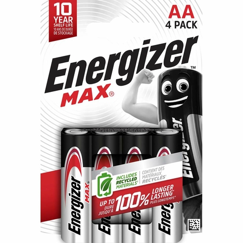Energizer Max AA Alkaline Batteries 4 Pack