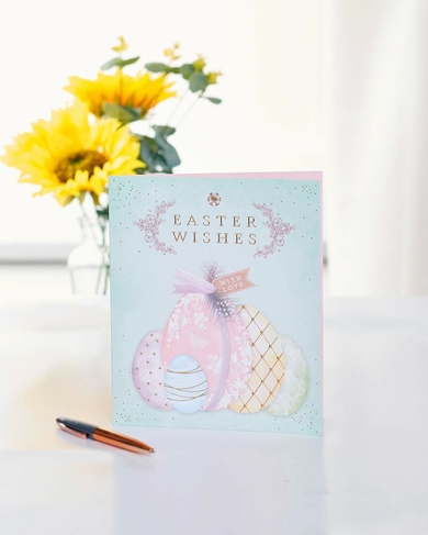 Open Easter Gold Foil Egg Easter Card