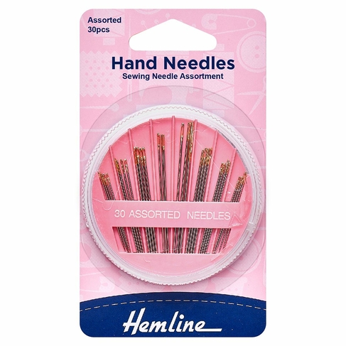 Hemline Hand Sewing Needle Assortment with Compact (Pack of 30)