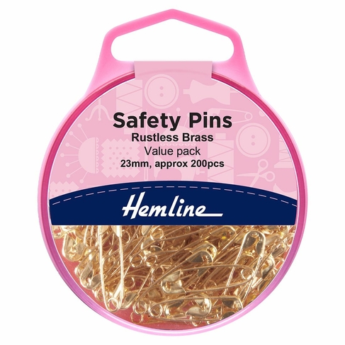 Hemline Brass Safety Pins 23mm (Pack of 200)