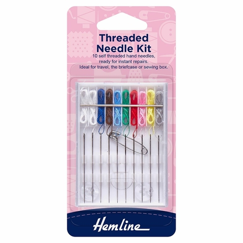 Hemline Pre-Threaded Needle Kit (Pack of 10)