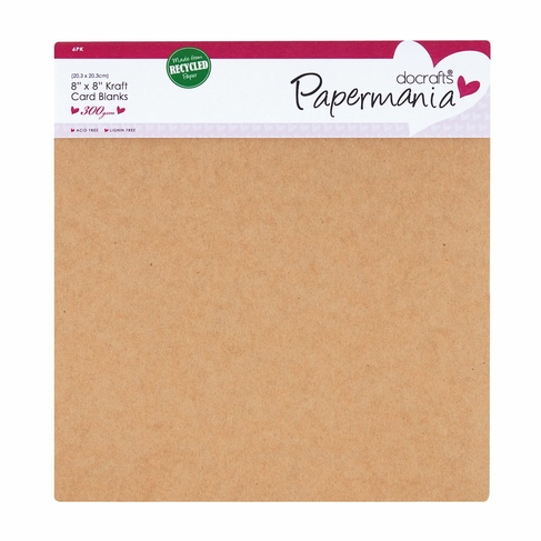docrafts Papermania 8x8 Inch Recycled Kraft Cards and Envelopes (Pack of 6)