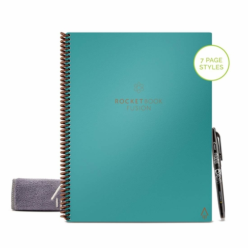 Rocketbook Fusion A4 (Letter) Digital Notebook Planner with Pen and Wipe Teal