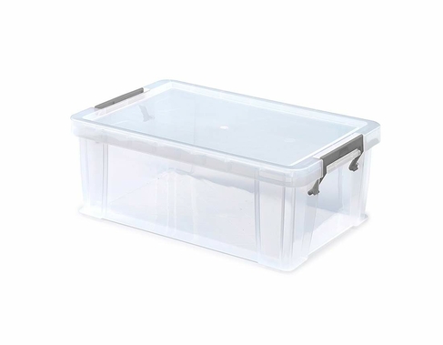 Whitefurze Allstore 10.0L Storage Box with Silver Lid Clamp